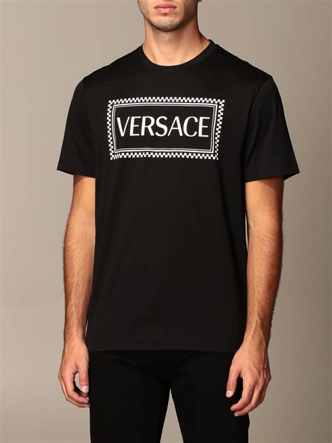 versace plain black t shirt|Versace graphic t shirts.